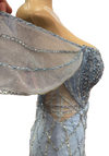 Load image into Gallery viewer, Beaded Diamond Mermaid Prom Dress with Cold-Shoulder Flutter Sleeves &amp; High Slit by CT-2679 - - Prom Dress La Merchandise