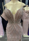 Load image into Gallery viewer, Beaded Diamond Mermaid Prom Dress with Cold-Shoulder Flutter Sleeves &amp; High Slit by CT-2679 - - Prom Dress La Merchandise