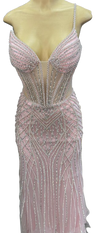 Load image into Gallery viewer, Beaded Mermaid Prom Dress Illusion Corset Gown with Rhinestone Detail Evening Dress by CT-2684 - - Prom Dress La Merchandise
