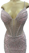 Load image into Gallery viewer, Beaded Mermaid Prom Dress Illusion Corset Gown with Rhinestone Detail Evening Dress by CT-2684 - - Prom Dress La Merchandise