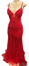 Load image into Gallery viewer, Beaded Mermaid Prom Dress Illusion Corset Gown with Rhinestone Detail Evening Dress by CT-2684 - - Prom Dress La Merchandise
