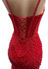 Load image into Gallery viewer, Beaded Mermaid Prom Dress Illusion Corset Gown with Rhinestone Detail Evening Dress by CT-2684 - - Prom Dress La Merchandise