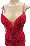 Load image into Gallery viewer, Beaded Mermaid Prom Dress Illusion Corset Gown with Rhinestone Detail Evening Dress by CT-2684 - - Prom Dress La Merchandise