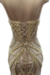Load image into Gallery viewer, Pearl Beaded Mermaid Prom Dress V-Neck Spaghetti Strap Lace-Up Back Formal Evening Gown by CT-2687 - - Prom Dress FDS