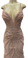 Load image into Gallery viewer, Pearl Beaded Mermaid Prom Dress V-Neck Spaghetti Strap Lace-Up Back Formal Evening Gown by CT-2687 - - Prom Dress FDS