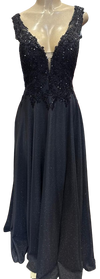 Load image into Gallery viewer, Beaded Lace Prom Gown with Illusion Neckline and Cap Sleeves A-Line Evening Dress by CT-2698 - - Prom Dress La Merchandise