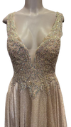 Load image into Gallery viewer, Beaded Lace Prom Gown with Illusion Neckline and Cap Sleeves A-Line Evening Dress by CT-2698 - - Prom Dress La Merchandise