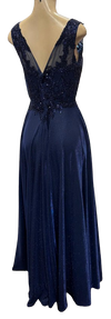 Load image into Gallery viewer, Beaded Lace Prom Gown with Illusion Neckline and Cap Sleeves A-Line Evening Dress by CT-2698 - - Prom Dress La Merchandise