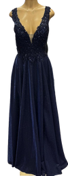 Load image into Gallery viewer, Beaded Lace Prom Gown with Illusion Neckline and Cap Sleeves A-Line Evening Dress by CT-2698 - - Prom Dress La Merchandise