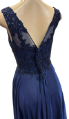 Load image into Gallery viewer, Beaded Lace Prom Gown with Illusion Neckline and Cap Sleeves A-Line Evening Dress by CT-2698 - - Prom Dress La Merchandise