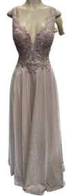 Load image into Gallery viewer, Beaded Lace Prom Gown with Illusion Neckline and Cap Sleeves A-Line Evening Dress by CT-2698 - - Prom Dress La Merchandise