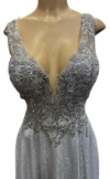 Load image into Gallery viewer, Beaded Lace Prom Gown with Illusion Neckline and Cap Sleeves A-Line Evening Dress by CT-2698 - - Prom Dress La Merchandise