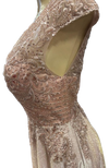 Load image into Gallery viewer, Beaded Lace Cap Sleeve Illusion Neckline Floor Length A-Line Formal Dress with by CT-2706 - - Prom Dress La Merchandise