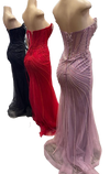 Load image into Gallery viewer, Beaded Mermaid Prom Dress Strapless Rhinestone &amp; Pearl Long Formal Gown with Slit by CT-2710 - - Prom Dress La Merchandise