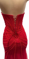 Load image into Gallery viewer, Beaded Mermaid Prom Dress Strapless Rhinestone &amp; Pearl Long Formal Gown with Slit by CT-2710 - - Prom Dress La Merchandise