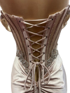 Load image into Gallery viewer, Strapless Corset Mermaid Prom Dress with Rhinestone Beading &amp; Lace-Up Back Evening Gown by CT-2714 - - Prom Dress La Merchandise