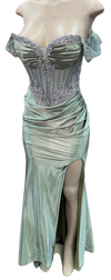 Load image into Gallery viewer, Strapless Corset Mermaid Prom Dress with Rhinestone Beading &amp; Lace-Up Back Evening Gown by CT-2714 - - Prom Dress La Merchandise