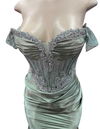 Load image into Gallery viewer, Strapless Corset Mermaid Prom Dress with Rhinestone Beading &amp; Lace-Up Back Evening Gown by CT-2714 - - Prom Dress La Merchandise