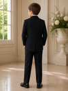 Load image into Gallery viewer, Boys Black Ivory 5-Piece Formal Suit with Vest, Necktie, and White Shirt SS8201 - - Boys suits LA MERCHANDISES