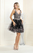 Load image into Gallery viewer, Cute sleeveless short dress- LA1817 - BLACK/GOLD - Dress LA Merchandise