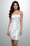 Load image into Gallery viewer, LAHD715 Wholesale Spaghetti Strap Satin Short Homecoming Cocktail Dress with Ruched Bodice - OFF WHITE - Short Cocktail Dress LAH