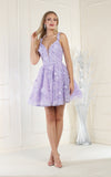 Load image into Gallery viewer, La Merchandise LA1896 Short Floral Embroidery A-line Homecoming Dress - LILAC - LA Merchandise