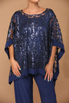 Load image into Gallery viewer, LA Merchandise LAV3443 Formal Pant Set W/ Sequin Cape Overlay - - Dress LAV