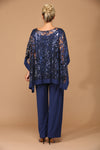 Load image into Gallery viewer, LA Merchandise LAV3443 Formal Pant Set W/ Sequin Cape Overlay - - Dress LAV