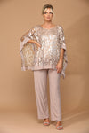 Load image into Gallery viewer, LA Merchandise LAV3443 Formal Pant Set W/ Sequin Cape Overlay - - Dress LAV
