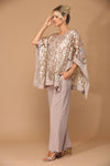 Load image into Gallery viewer, LA Merchandise LAV3443 Formal Pant Set W/ Sequin Cape Overlay - - Dress LAV