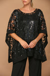 Load image into Gallery viewer, LA Merchandise LAV3443 Formal Pant Set W/ Sequin Cape Overlay - - Dress LAV