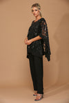 Load image into Gallery viewer, LA Merchandise LAV3443 Formal Pant Set W/ Sequin Cape Overlay - - Dress LAV