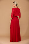 Load image into Gallery viewer, Long Mother of the Bride Lace Chiffon Jacket Dress By LA Merchandise LAV3094-1 - - Mother of the Bride Dress LAV