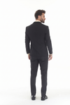 Load image into Gallery viewer, Black Men's 3-Piece Suit: Notch Lapel Jacket, Double-Breasted Vest &amp; Pants, Active 2-Way Stretch Fabric