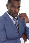 Load image into Gallery viewer, Blue Men's 3-Piece Suit: Notch Lapel Jacket, Double-Breasted Vest &amp; Pants, Active 2-Way Stretch Fabric