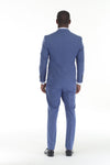 Load image into Gallery viewer, Blue Men's 3-Piece Suit: Notch Lapel Jacket, Double-Breasted Vest &amp; Pants, Active 2-Way Stretch Fabric