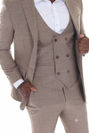 Load image into Gallery viewer, Brige Men's 3-Piece Suit: Notch Lapel Jacket, Double-Breasted Vest &amp; Pants, Active 2-Way Stretch Fabric