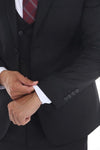 Load image into Gallery viewer, Men's 3-Piece Slim Fit Suit with Notch Lapel Jacket and Double-Breasted Vest for Business Occasions - - Suits La Merchandise