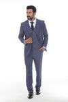 Load image into Gallery viewer, Three-Piece Slim Fit Suit with Notch Lapel Jacket and Double-Breasted Vest in 2-Way Stretch Fabric