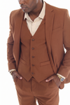 Load image into Gallery viewer, Men's 3-Piece Slim Fit Suit with Notch Lapel Blazer and Double-Breasted Vest in Stretch Fabric - - Suits La Merchandise