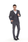 Load image into Gallery viewer, Men's 3-Piece Slim Fit Suit Notch Lapel Blazer and Active 2-Way Stretch Fabric for Formal WearMen's 3-Piece Slim Fit Suit Notch Lapel Blazer and Active 2-Way Stretch Fabric for Formal Wear