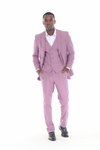 Load image into Gallery viewer, Men's 3-Piece Slim Fit Suit with Notch Lapel Blazer Double Breasted Vest, and Stretch Pants - DUSTY ROSE - Suits Mens Suits
