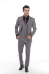 Load image into Gallery viewer, Men's 3-Piece Suit with Notch Lapel Blazer and Double-Breasted Vest in 2-Way Stretch Fabric
