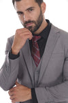 Load image into Gallery viewer, Men's 3-Piece Suit with Notch Lapel Blazer and Double-Breasted Vest in 2-Way Stretch Fabric