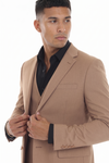 Load image into Gallery viewer, Men's 3-Piece Slim Fit Suit with Notch Lapel Blazer, Double-Breasted Vest, and Stretch Trousers - - Suits La Merchandise