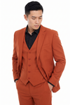 Load image into Gallery viewer, Umber Men's 3-Piece Tailored Slim Fit Suit with Notch Lapel Blazer, Double-Breasted Vest - - Suits La Merchandise