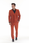 Load image into Gallery viewer, Umber Men's 3-Piece Tailored Slim Fit Suit with Notch Lapel Blazer, Double-Breasted Vest - UMBER - Suits La Merchandise