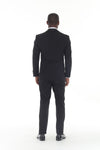 Load image into Gallery viewer, Black 3-Piece Shawl Lapel Tuxedo Suit Slim Fit Jacket, Vest &amp; Expandable Pants Stretch - - Suits La Merchandise