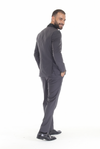 Load image into Gallery viewer, Charcoal 3-Piece Shawl Lapel Tuxedo Suit Slim Fit Jacket, Vest &amp; Expandable Pants Stretch