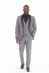 Load image into Gallery viewer, MD Gray 3-Piece Shawl Lapel Tuxedo Suit Slim Fit Jacket, Vest &amp; Expandable Pants Stretch